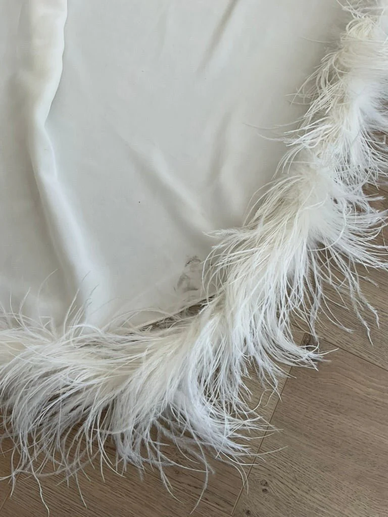 Ivan Young - Ostrich Feather Trim Hi-Low Gown (XS) - Image 8
