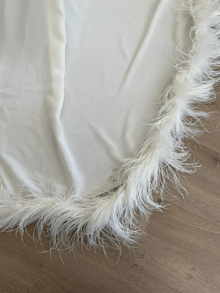 Ivan Young - Ostrich Feather Trim Hi-Low Gown (XS) - Image 9