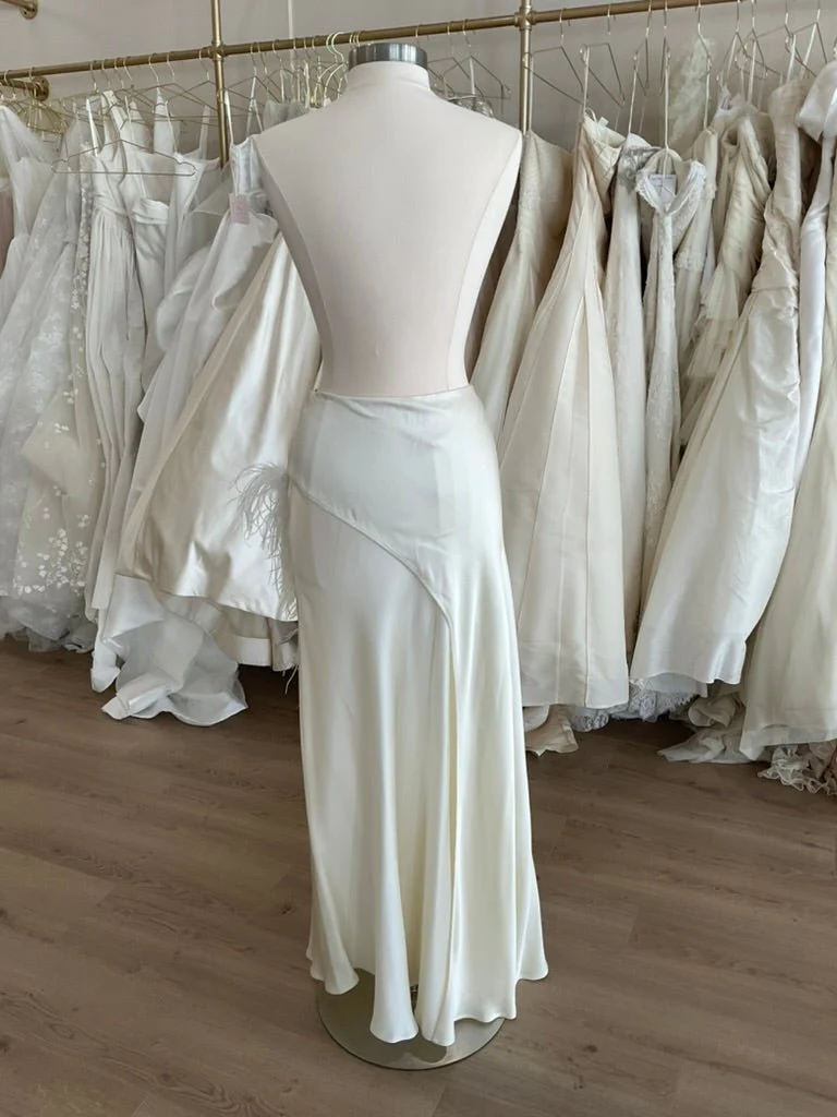 LAPOINTE - Satin Asymmetric Skirt With Feathers (18) - Image 4